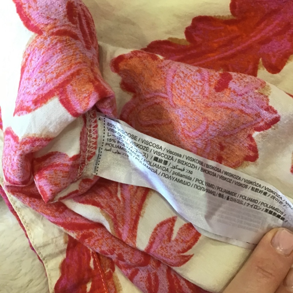 MNG Women Size SM Flowy Pink Floral 3/4 Sleeve Blouse Comfy Elegant Feminine - Picture 10 of 12